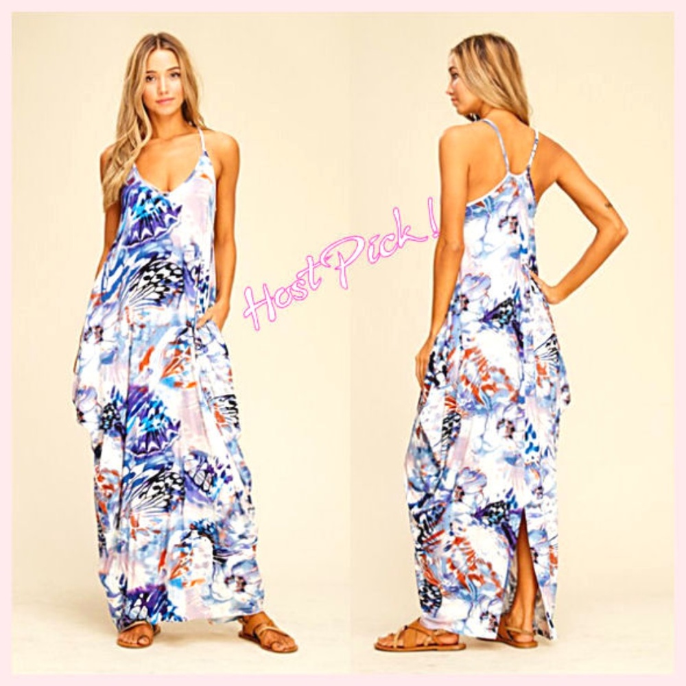 SALE !  NWT Floral Maxi Stretch Tulip Dress  S